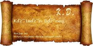 Kálmán Dénes névjegykártya